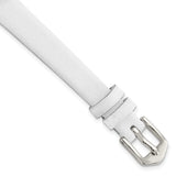 Gilden 10mm White Classic Calfskin Leather with Silver-tone Aluminum Buckle 6.6 inch Watch Band
