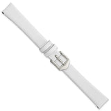 Gilden 12mm White Classic Calfskin Silver-tone Buckle Watch Band