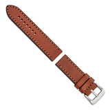 Gilden 26mm Mahogany Thick and Heavy Sport Calfskin with Stitch Brown Stitching and Stainless Steel Buckle 8.1 inch Watch Band