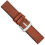 Gilden 26mm Mahogany Thick and Heavy Sport Calfskin with Stitch Brown Stitching and Stainless Steel Buckle 8.1 inch Watch Band