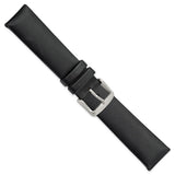 Gilden 20mm Black Padded No-Stitch Calfskin Stainless Buckle Watch Band