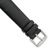 Gilden 20mm Black Padded No-Stitch Calfskin Stainless Buckle Watch Band