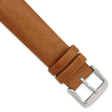 Gilden 20mm Light Brown Padded No-Stitch Calfskin Leather with Stainless Steel Buckle 7.5 inch Watch Band