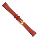 Gilden 14mm Red Flat Lizard Grain Calfskin Watch Band