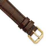16mm Brown Wild Alligator Gold-tone Buckle Watch Band