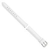 DeBeer 15mm White Smooth Leather with Silver-tone Buckle 7.5 inch Watch Band