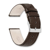 DeBeer 17mm Brown Genuine Lizard Leather with Silver-tone Buckle 7.5 inch Watch Band