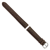 DeBeer 17mm Brown Genuine Lizard Leather with Silver-tone Buckle 7.5 inch Watch Band