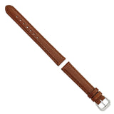 DeBeer 15mm Havana Lizard Grain Leather with Silver-tone Buckle 7.5 inch Watch Band