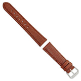 DeBeer 18mm Short Havana Lizard Grain Leather with Silver-tone Buckle 6.75 inch Watch Band
