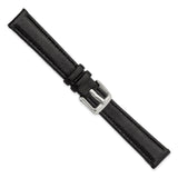 DeBeer 14mm Black Glove Leather with Silver-tone Panerai Style Buckle 6.75 inch Watch Band