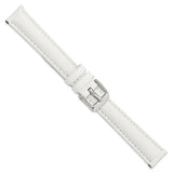 DeBeer 16mm White Glove Leather with Silver-tone Panerai Style Buckle 7.75 inch Watch Band