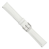 18mm White Glove Leather Silver-tone Buckle Watch Band