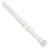 DeBeer 19mm White Glove Leather with Silver-tone Panerai Style Buckle 7.75 inch Watch Band
