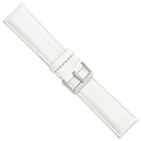 DeBeer 24mm White Glove Leather with Silver-tone Panerai Style Buckle 7.75 inch Watch Band