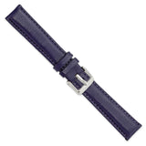 DeBeer 18mm Navy Glove Leather with Silver-tone Panerai Style Buckle 7.75 inch Watch Band