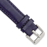 DeBeer 18mm Navy Glove Leather with Silver-tone Panerai Style Buckle 7.75 inch Watch Band