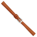 DeBeer 10mm Havana Italian Leather with Silver-tone Buckle 6.75 inch Watch Band