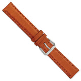 DeBeer 17mm Havana Italian Leather with Silver-tone Buckle 7.5 inch Watch Band