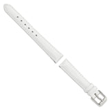 DeBeer 14mm White Teju Liz Grain Leather with Silver-tone Buckle 6.75 inch Watch Band