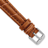 DeBeer 14mm Havana Matte Alligator Grain Leather with Silver-tone Buckle 6.75 inch Watch Band