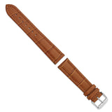DeBeer 20mm Havana Matte Alligator Grain Leather with Silver-tone Buckle 7.5 inch Watch Band