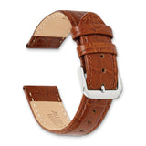 DeBeer 14mm Havana Alligator Grain Leather with Silver-tone Buckle 6.75 inch Watch Band