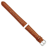 DeBeer 18mm Havana Alligator Grain Leather with Silver-tone Buckle 7.5 inch Watch Band