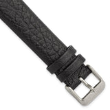 DeBeer 18mm Black Distressed Leather with Brushed Stainless Steel Buckle 7.75 inch Watch Band