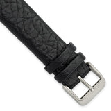 DeBeer 20mm Black Distressed Leather with Brushed Stainless Steel Buckle 7.75 inch Watch Band