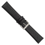 DeBeer 22mm Black Distressed Leather with Brushed Stainless Steel Buckle 7.75 inch Watch Band