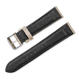 24mm Tan/Beige Canvas/Leather Lining Steel Buckle Watch Band