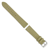 DeBeer 20mm Beige Nylon Canvas with Black Leather Lining and Brushed Stainless Steel Buckle 7.75 inch Watch Band