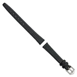 Gilden 12mm Black Flat Lizard Grain Calfskin w/Silver-tone Buckl Watch Band