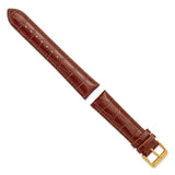 DeBeer 20mm Havana Crocodile Grain Chronograph Leather with Gold-tone Buckle 7.5 inch Watch Band