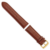DeBeer 24mm Havana Smooth Leather Chronograph with Gold-tone Buckle 7.5 inch Watch Band
