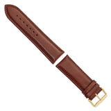 DeBeer 26mm Havana Smooth Leather Chronograph with Gold-tone Buckle 7.5 inch Watch Band