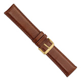 DeBeer 24mm Long Havana Smooth Leather Chronograph with Gold-tone Buckle 8.5 inch Watch Band