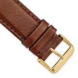 DeBeer 24mm Long Havana Smooth Leather Chronograph with Gold-tone Buckle 8.5 inch Watch Band
