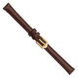 Gilden 10mm Brown Oilskin Leather w/Gold-tone Buckle Watch Band