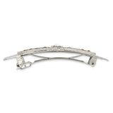 1928 Jewelry Silver-tone Ornate Clear Crystal Hair Barrette
