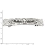 1928 Jewelry Silver-tone Ornate Clear Crystal Hair Barrette