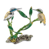 Luxury Giftware Bejeweled Crystal and Enameled 2 Hummingbirds Bottle Holder