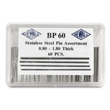 60-piece Stainless Steel Pin Assortment
