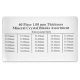 60-piece 1.00mm Extra-Wide Flat Mineral Crystal Assortment