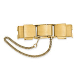 8mm Seiko-Style w/Safety Chain Gold-tone Stnlss Steel Clasp