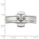 Ladies Large Stainless Steel Dbl Press Butterfly Clasp 5x9x35mm