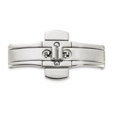 Ladies Large Stainless Steel Dbl Press Butterfly Clasp 5x9x35mm
