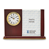 Howard Miller Portrait Caddy Two 3.5x5 Photos Rosewood Finish Quartz Clock