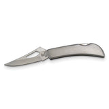 Frost Cutlery Stainless Steel Silver Hawk Locking Pocket Knife with Cut-out Blade